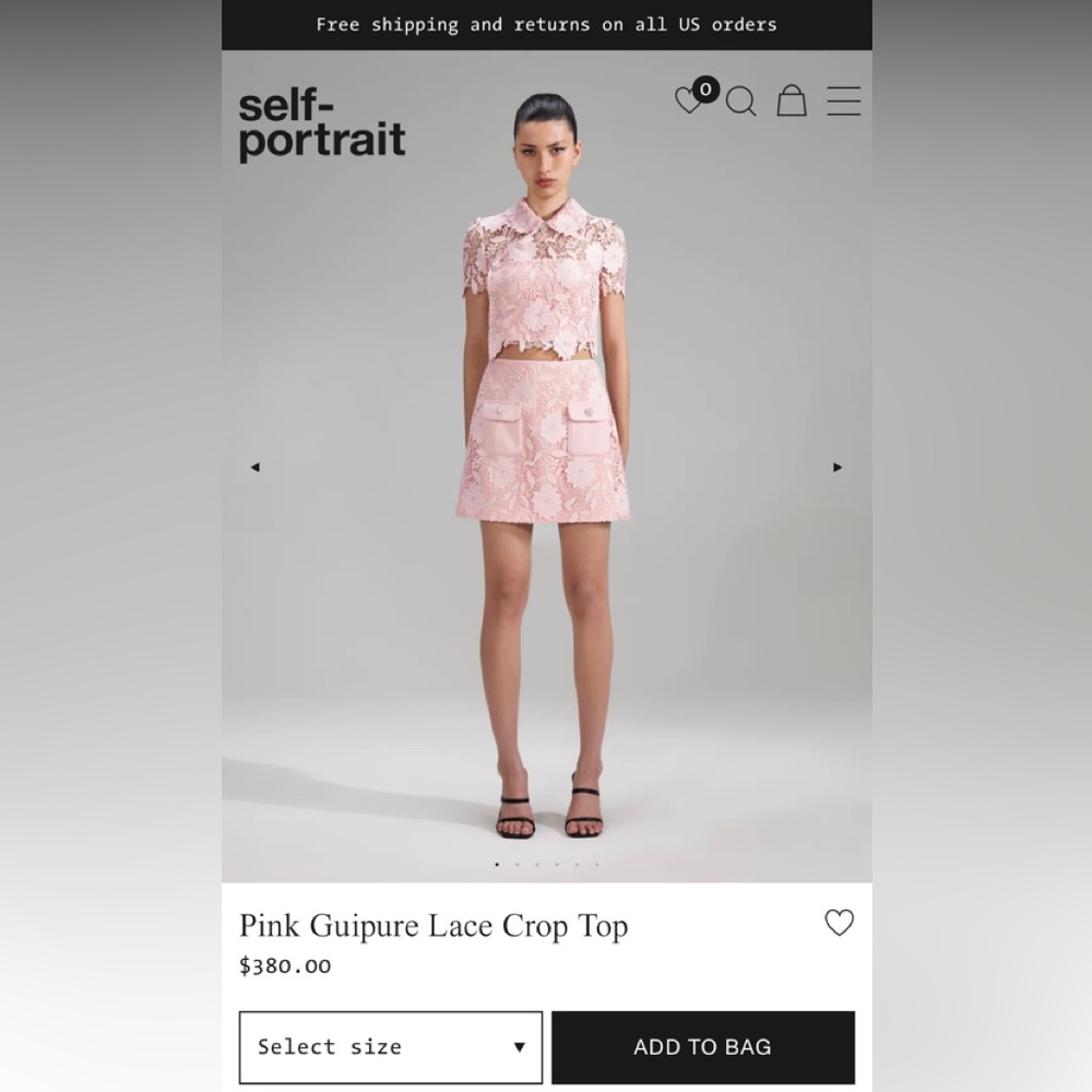 Self Portrait Pink Guipure Lace full set